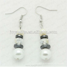 Moda Hematita Crystal Beads Brinco, contas de hematita e prata brincos cor brinco hematite brincos 2pcs / set